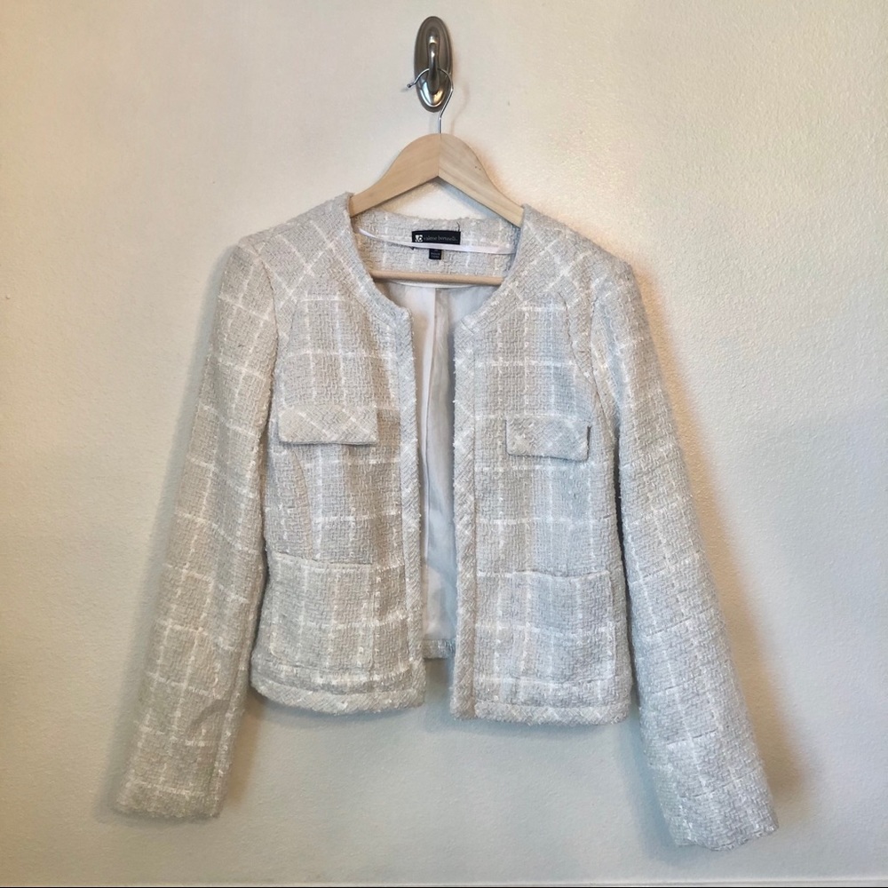 Valerie Bertinelli Cream Tweed Blazer